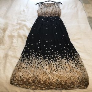 SOLD Vintage Black Floral Maxi Dress